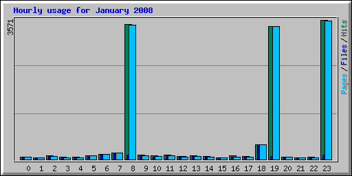 Hourly usage for January 2008