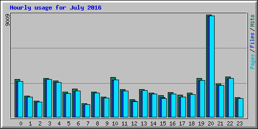 Hourly usage for July 2016