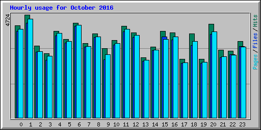 Hourly usage for October 2016